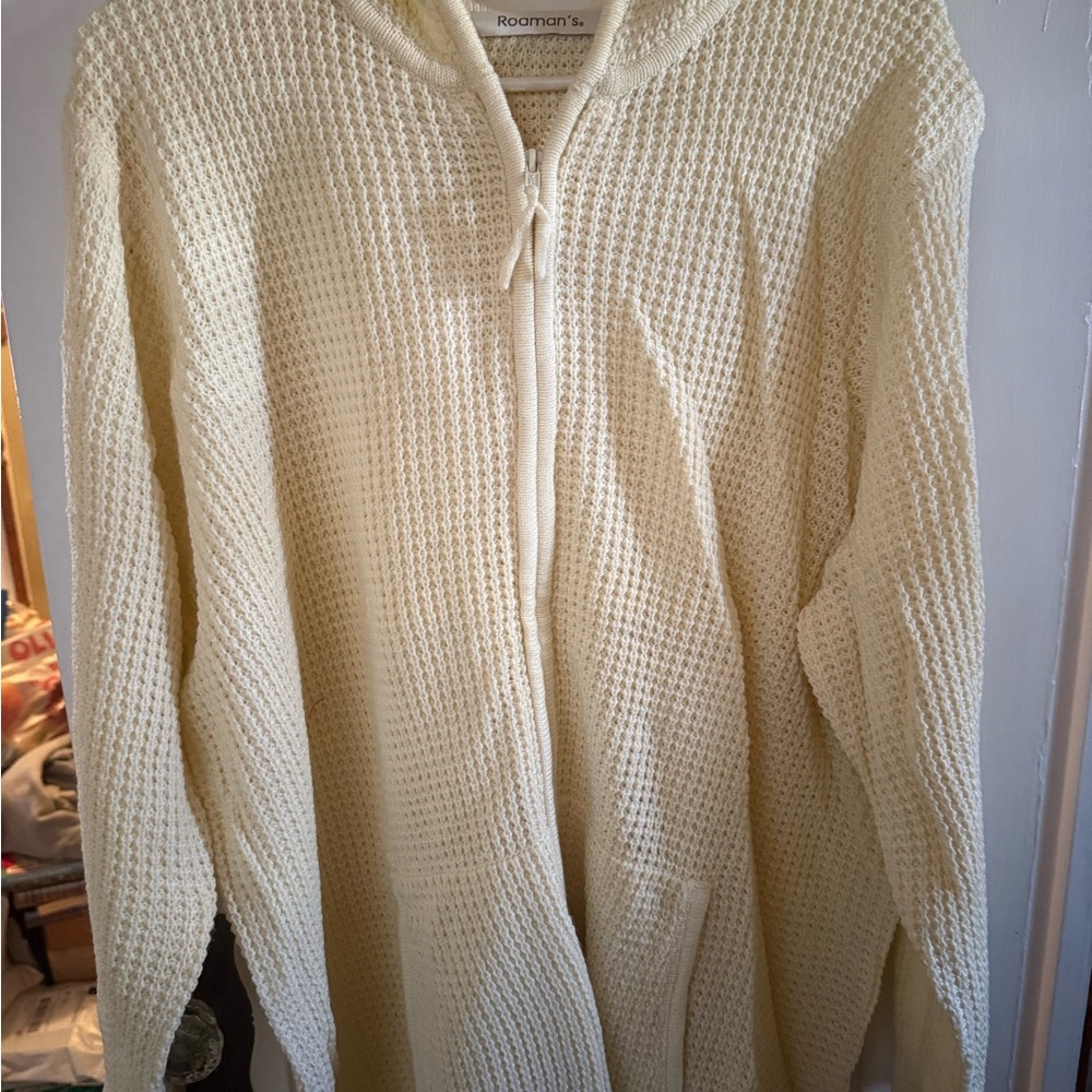 Roaman's Ivory Knit Sweater